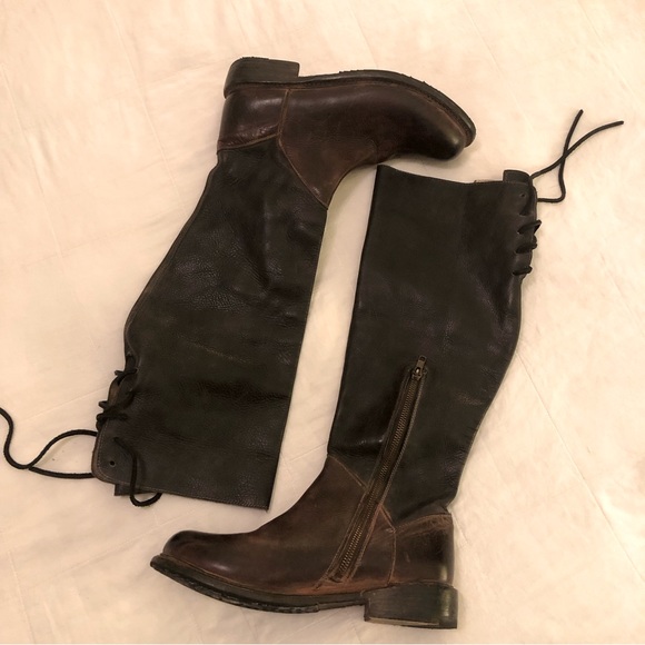 BEDSTU Shoes Bedstu Knee High Lace Up Back Leather Boots Euc Poshmark